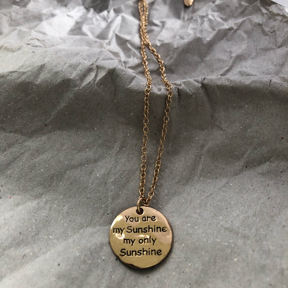 You Are My Sunshine Necklace Pendant- sun charm - Picture 5 of 9